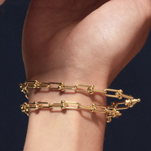 Real Gold GZTF Hardware With Real TF Lock Solid Chain Bracelet 0372-A (17 C.M) BR1653