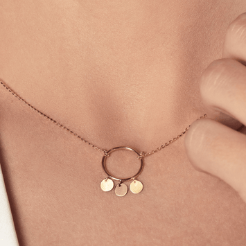 Real Gold 2 Color Dangler Rosary Adjustable Size Necklace 1111 N1228