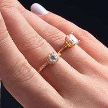 Real Gold Round Stone Ring 0125 (SIZE 5) R1643