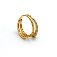 Real Gold Dual Layer Green Eye Snake Ring 9999 (Size 7.5) R2812
