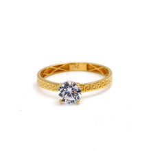 Real Gold Classic Shine Maze Hoop Stone Ring 9995 (Size 8) R2822