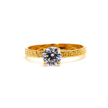 Real Gold Classic Shine Maze Hoop Stone Ring 9995 (Size 8) R2822