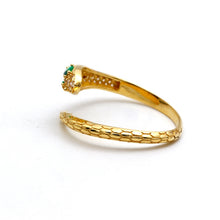 Real Gold Emerald Stone Head Snake Ring 9998 (Size 8) R2813