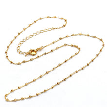 Real Gold 1 Color Beads Ball 1.5 MM Dangler Adjustable Size Necklace - Model 0477 N1521