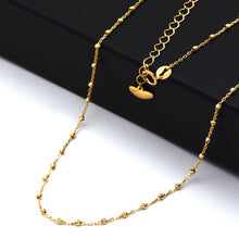 Real Gold 1 Color Beads Ball 1.5 MM Dangler Adjustable Size Necklace - Model 0477 N1521