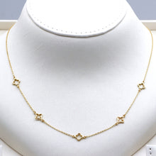 Real Gold 4 Clover Plain Adjustable Size Necklace 1464 N1524