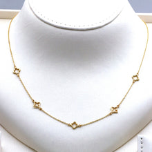 Real Gold 4 Clover Plain Adjustable Size Necklace 1464 N1524