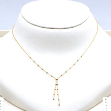 Real Gold 3 Color Textured Seed Ball 1.5 MM Necklace 0485 (40 C.M) N1523