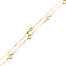 Real Gold 4 Clover Plain Adjustable Size Necklace 1464 N1524