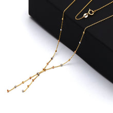 Real Gold 3 Color Textured Seed Ball 1.5 MM Necklace 0485 (45 C.M) N1522