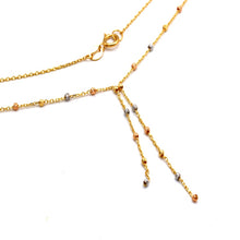 Real Gold 3 Color Textured Seed Ball 1.5 MM Necklace 0485 (40 C.M) N1523