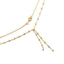 Real Gold 3 Color Textured Seed Ball 1.5 MM Necklace 0485 (40 C.M) N1523