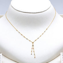 Real Gold 3 Color Textured Seed Ball 1.5 MM Necklace 0485 (40 C.M) N1523