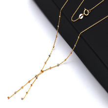 Real Gold 3 Color Textured Seed Ball 1.5 MM Necklace 0485 (40 C.M) N1523