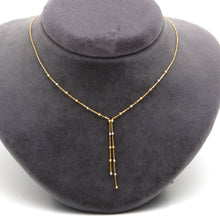 Real Gold 3 Color Textured Seed Ball 1.5 MM Necklace 0485 (45 C.M) N1522