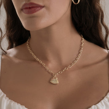 Real Gold GZCH Heart Necklace LVA1640 (40 CM) N1504