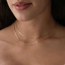 Real Gold Plain Flat Chain Necklace 4565 (60 C.M) CH1275