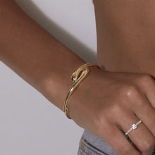 Real Gold Teardrop Bangle 1244 - (SIZE 21) BA1685