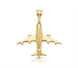 Real Gold Airplane Pendant 0681 P 2039