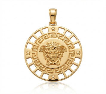 Real Gold Greek Medusa Maze Pendant 1352 P 2041