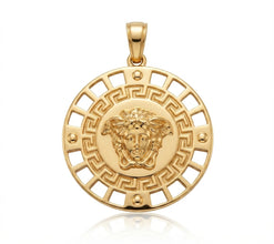 Real Gold Greek Medusa Maze Pendant 1352 P 2041