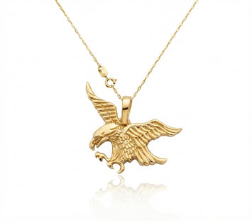 Real Gold Flying Eagle Necklace 0281 CWP 2043