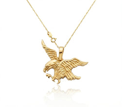 Real Gold Flying Eagle Necklace 0281 CWP 2043