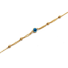 Real Gold Dual Chain Evil Eye Bracelet (19 C.M) 1037 BR1950