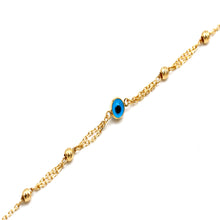 Real Gold Dual Chain Evil Eye Bracelet (19 C.M) 1037 BR1950