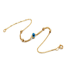 Real Gold Dual Chain Evil Eye Bracelet (19 C.M) 1037 BR1950