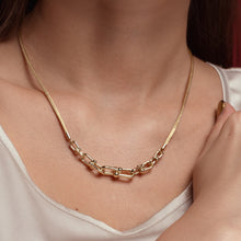 Real Gold GZTF Solid Thick Links Hardware With Round Wheat Solid Chain Necklace 40 C.M 4865 N1560