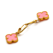 Real Gold Pink Hanging Clip Earring Set - Model GZJVN E1921