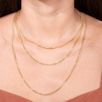 Real Gold Square Wheat 2 MM Chain 3421 (70 C.M) CH1249