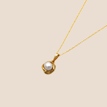 Real Gold Pearl Round Necklace 0458 CWP 1757