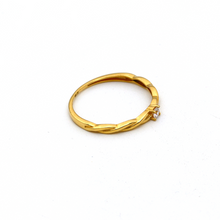 Real Gold Twisted Layer Stone Ring 0634 (Size 4) R2365