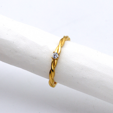 Real Gold Twisted Layer Stone Ring 0634 (Size 4) R2365