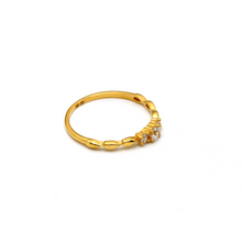 Real Gold 3 Stone Drop Ring 0534 (Size 4) R2359