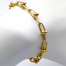 Real Gold GZTF Hardware With Real TF Lock Solid Chain Bracelet 0372 (17.5 C.M) BR1654