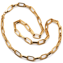 Real Gold Thick Link Paper Clip Solid Chain Necklace CVB498 (40 C.M) CH1273