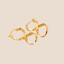 Real Gold Twisted Maze Hoop Earring Set 3324/1/E E1785