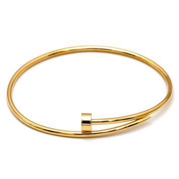 Real Gold Thin Plain Nail Bangle GZJCT 0086 - (SIZE 22) BA1569