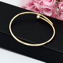 Real Gold Thin Plain Nail Bangle GZJCT0086 - (SIZE 23) BA1570