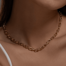 Real Gold GZTF Bold Chunky Solid Hardware Necklace With Luxury Round Lock 4751 (45 C.M) N1392