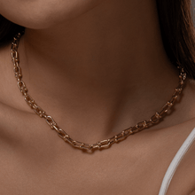 Real Gold GZTF Bold Chunky Solid Hardware Necklace With Luxury Round Lock 4751 (40 C.M) N1439