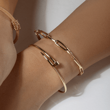 Real Gold Thin Plain Nail Bangle GZJCT0086 - (SIZE 23) BA1570