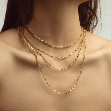 Real Gold 3 MM Thick Cable Link Chain Necklace Unisex 5662 (40 C.M) CH1240