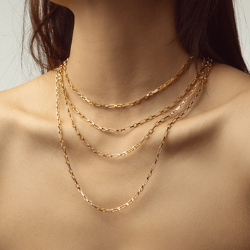 Real Gold 3 MM Thick Cable Link Chain Necklace Unisex 5662 (50 C.M) CH1238