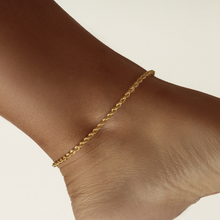 Real Gold Solid Thick Rope Chain Anklet 4 MM 2603 (25 C.M) A1326