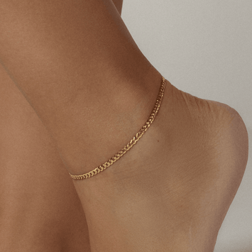 خلخال بسلسلة فيجارو من الذهب الحقيقي 7908 (25 سم) A1328