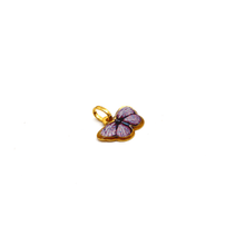 Real Gold Purple Butterfly 0152 With Flat Curb Chain Necklace 1153 (35 C.M) CWP 998